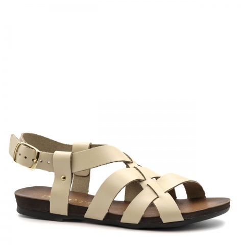 Beżowe skórzane sandały LM40328