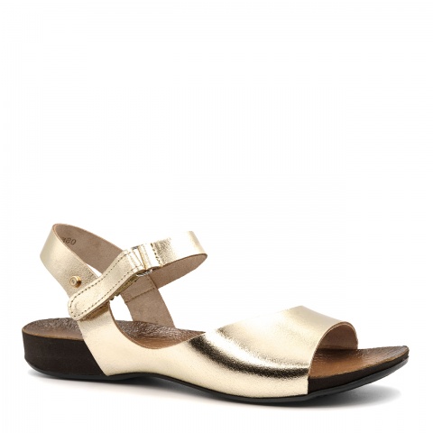 Złote skórzane sandały LM40252