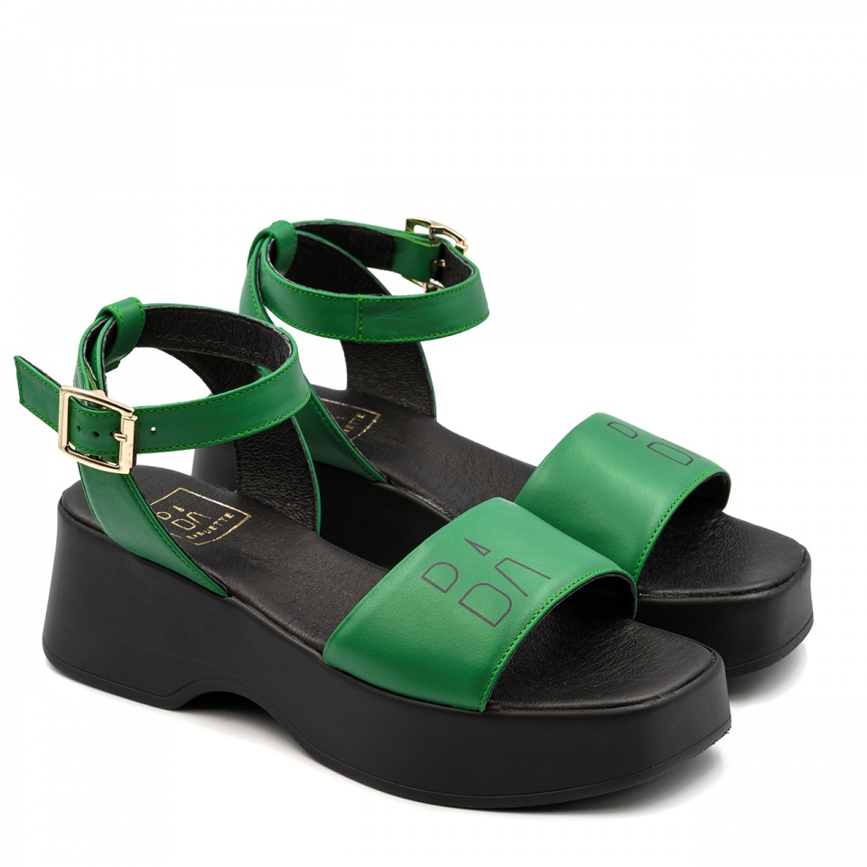 Zielone skórzane sandały BARUETTE KR4735