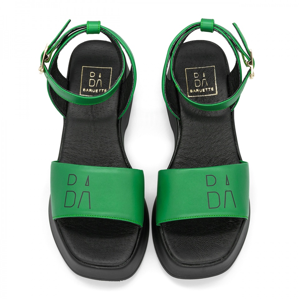 Zielone skórzane sandały BARUETTE KR4735