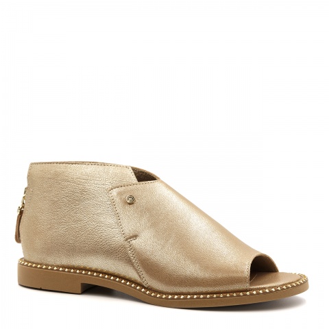 Beżowo-złote zabudowane sandały 6FL301671