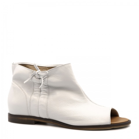 Białe skórzane zabudowane sandały PSL3371