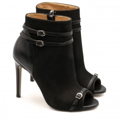 Czarne botki na szpilce peep toe 5AD3950