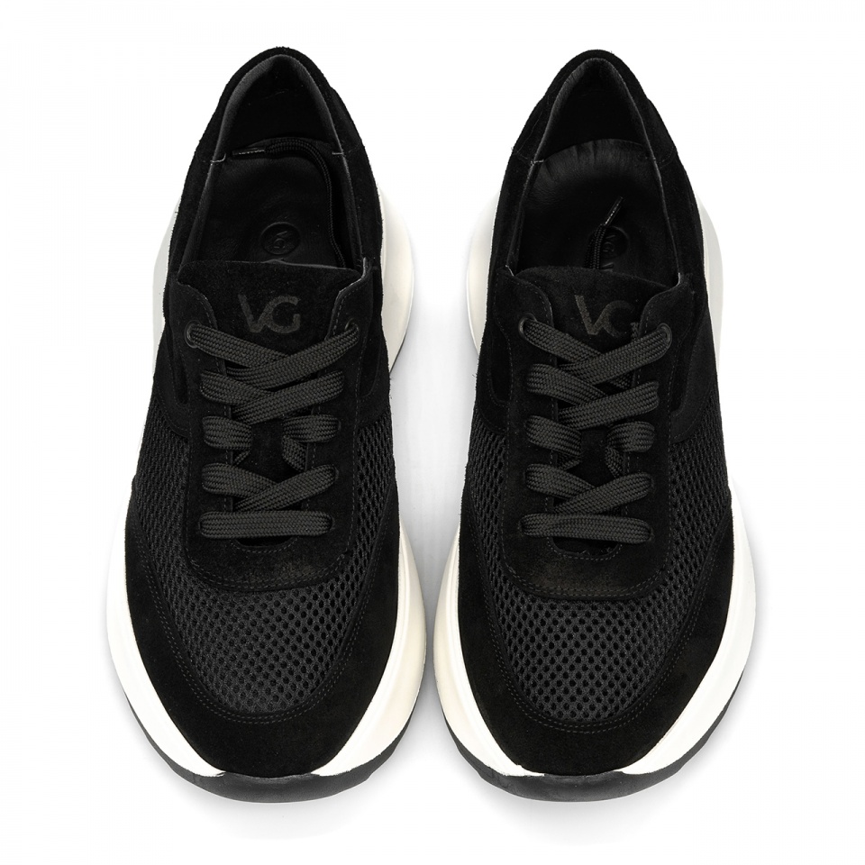 Czarne sznurowane sneakersy 5AD8110S511B