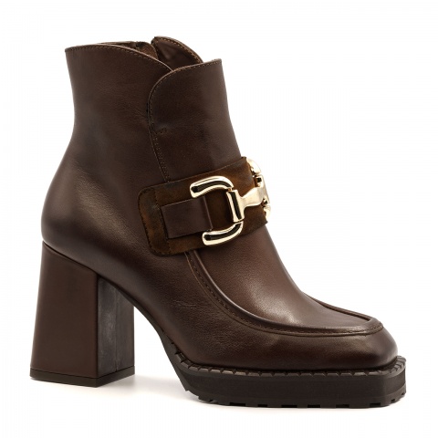 Brązowe skórzane botki sohimmo 7SM6414A