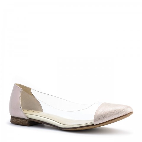 Perłowo-beżowe baleriny z sylikonu 77Z