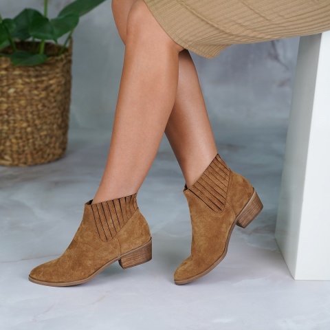 Rude welurowe skórzane botki 28S