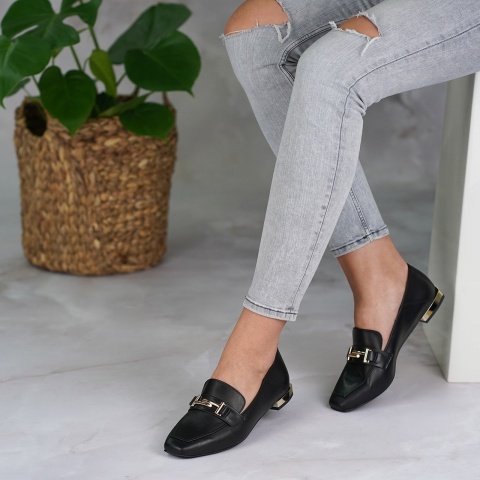 Czarne baleriny z kwadratowym noskiem 273M