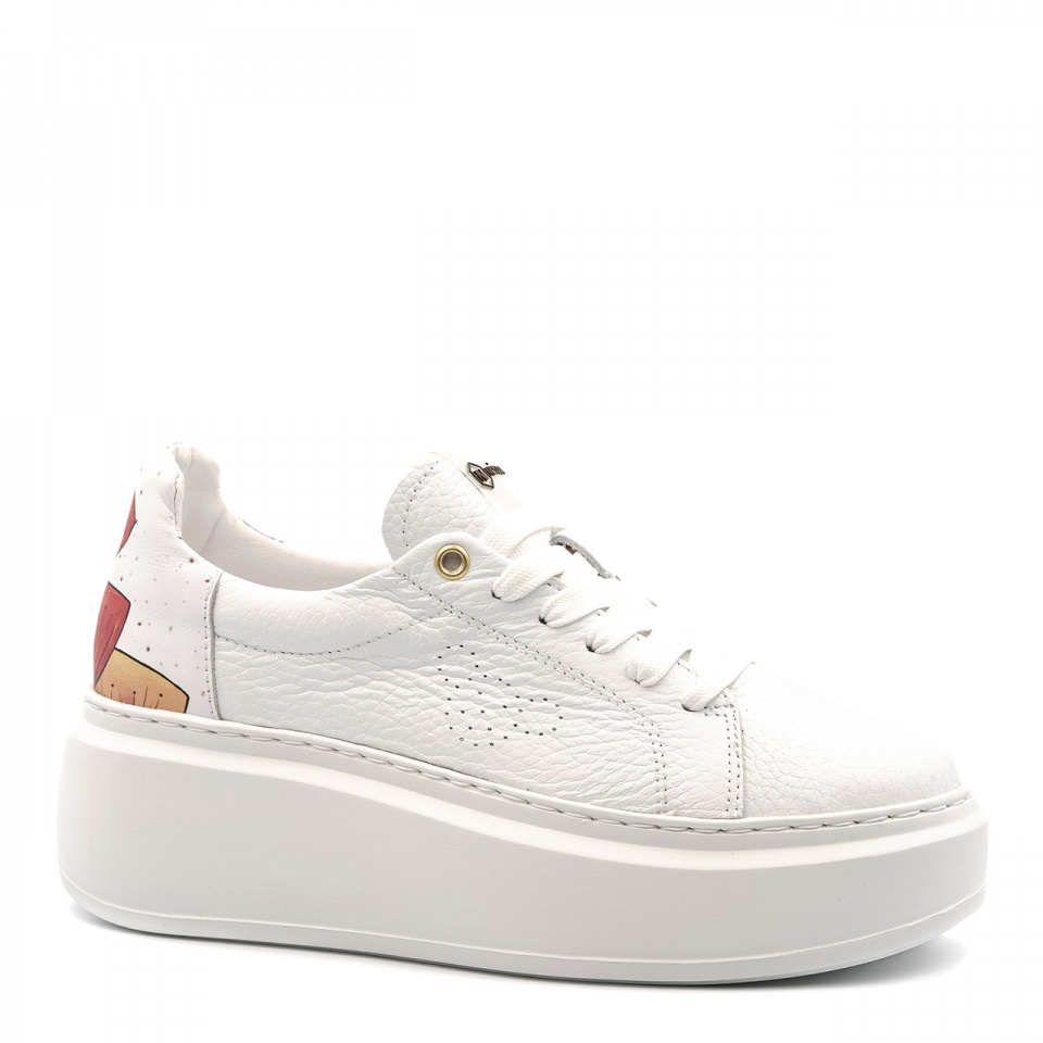 Białe sznurowane sneakersy 237T
