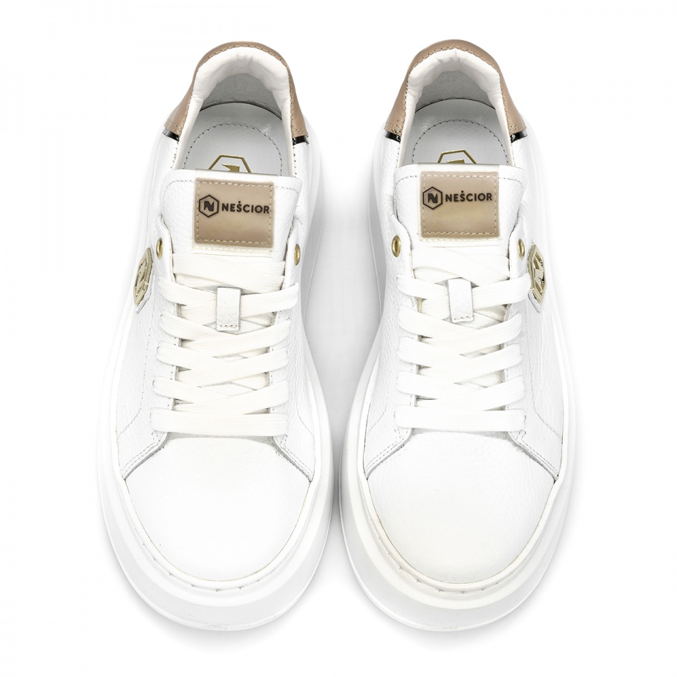 Białe sznurowane sneakersy 237H