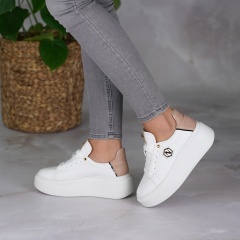 Białe sznurowane sneakersy 237H