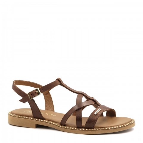 Brązowe skórzane sandały 167E