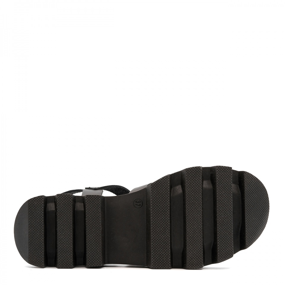 Czarne skórzane sandały 216M