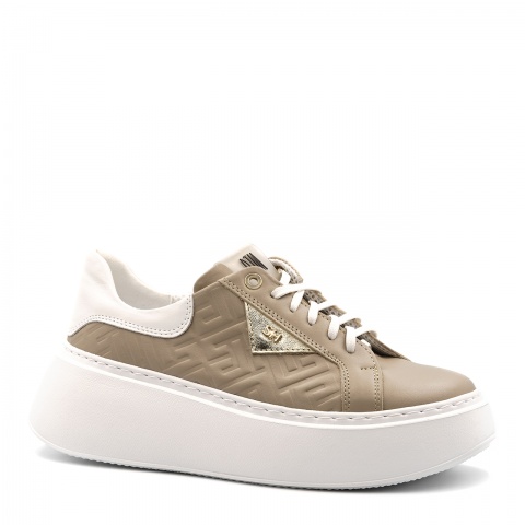 Kawowe skórzane sneakersy sohimmo PSS1517