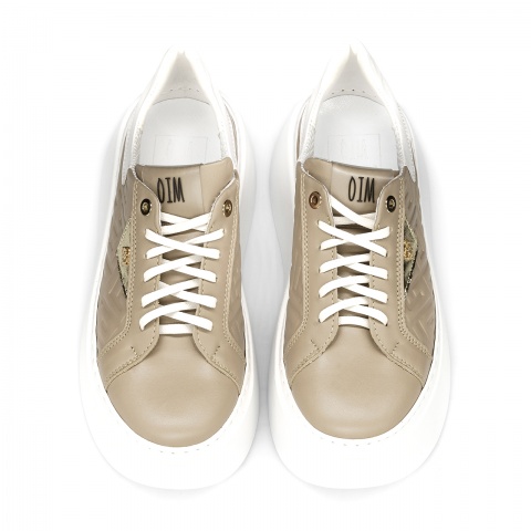 Kawowe skórzane sneakersy sohimmo PSS1517