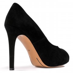 Czarne szpilki peep toe na platformie 106C
