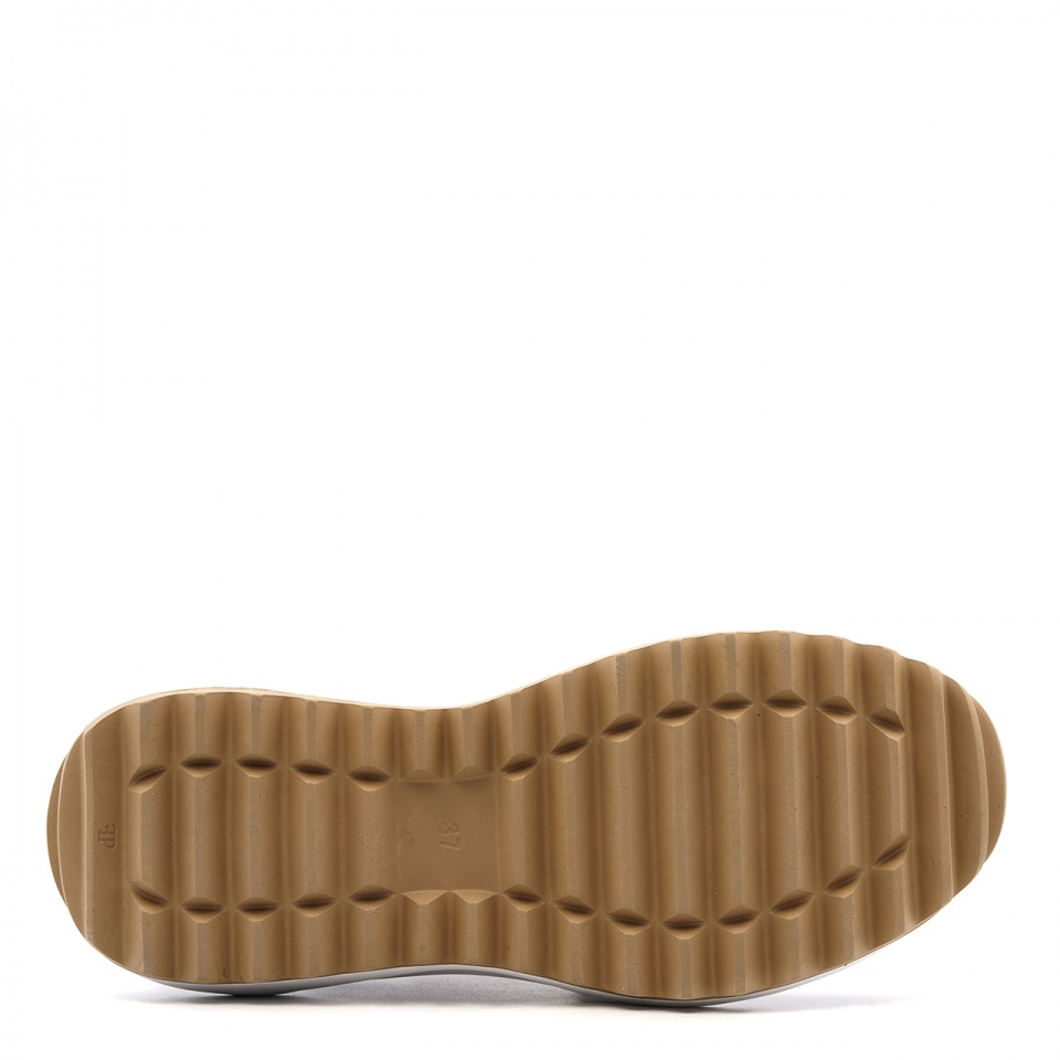 Bordowo-białe skórzane sneakersy 256P