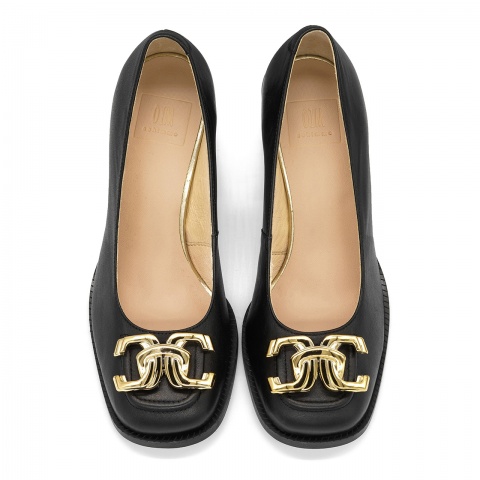 Czarne sk&oacute;rzane cz&oacute;łenka sohimmo CB3057