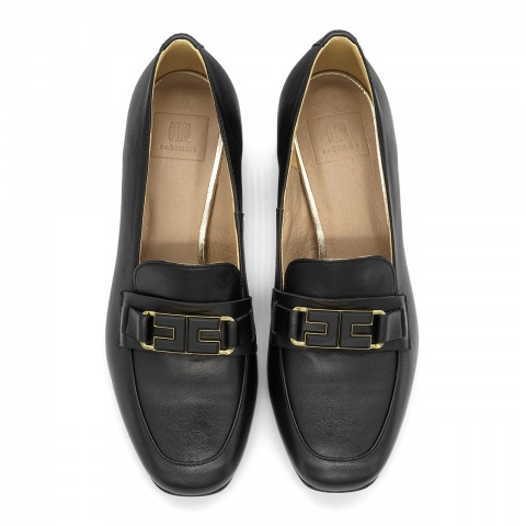 Czarne sk&oacute;rzane cz&oacute;łenka sohimmo CB4052