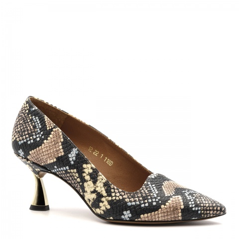 Wężowe skórzane czółenka 118D