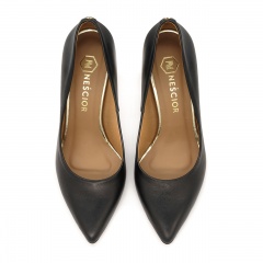 Czarne czółenka na lustrzanej szpilce 231G