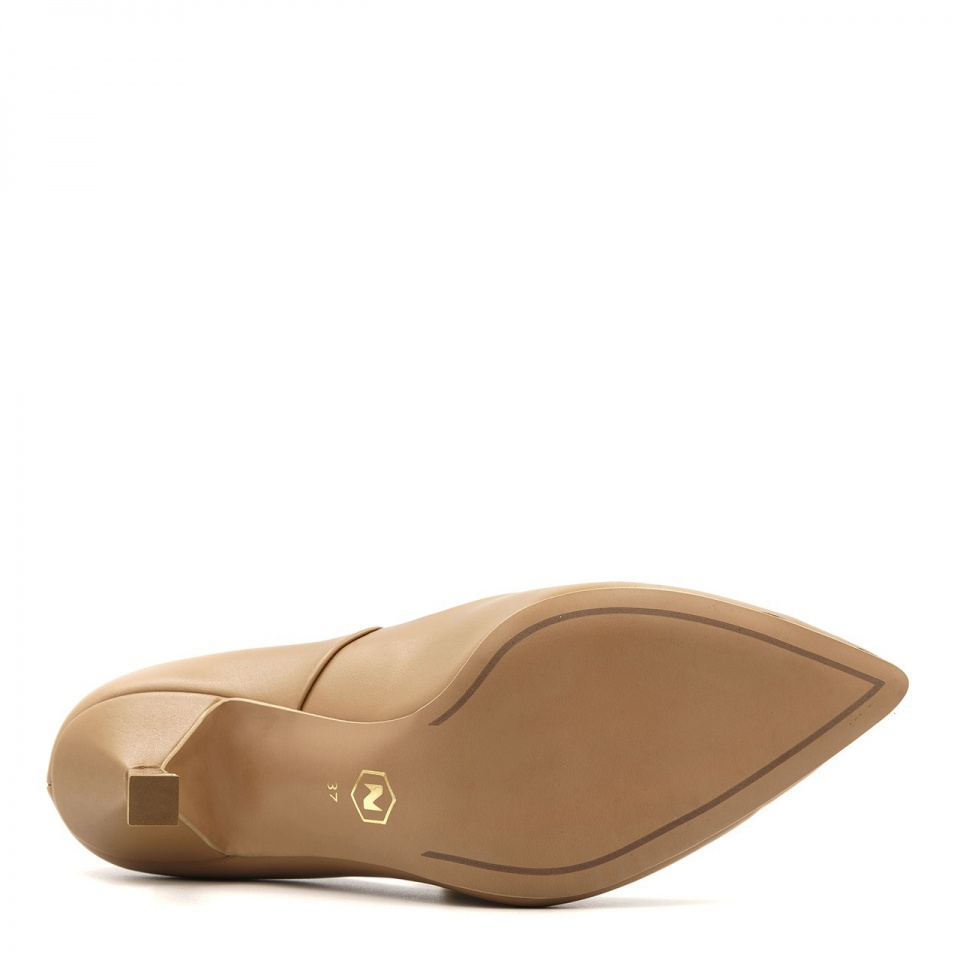 Karmelowe czółenka na lustrzanej szpilce 231G