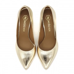 Złote czółenka na lustrzanej szpilce 231G