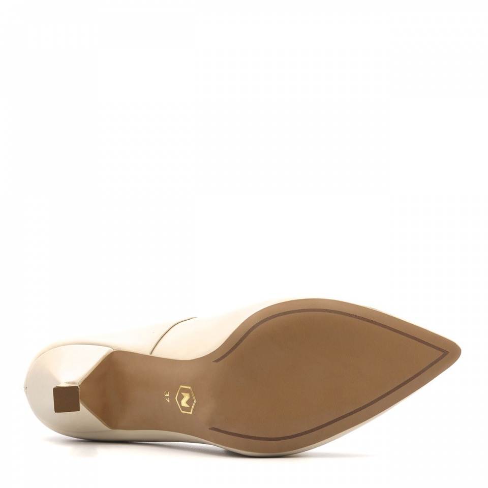 Beżowe czółenka na lustrzanej szpilce 231G