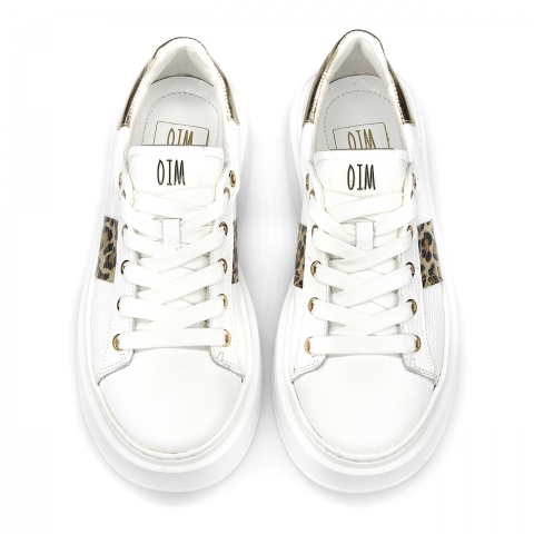 Biało-złote skórzane sneakersy sohimmo 237R