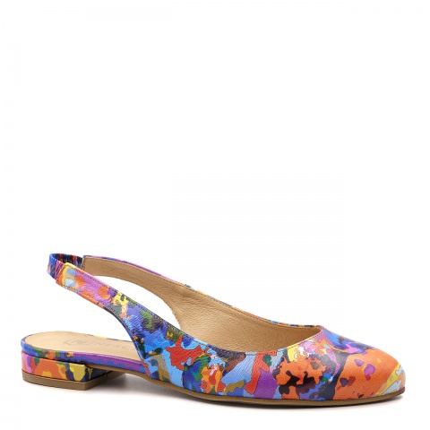 Kolorowe skórzane półbuty bez pięty 297V