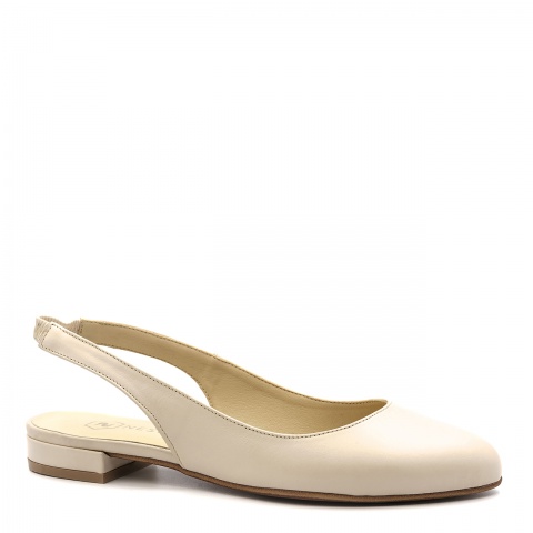 Beżowe skórzane półbuty bez pięty 297V