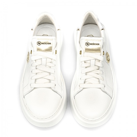 Białe sznurowane sneakersy 237H