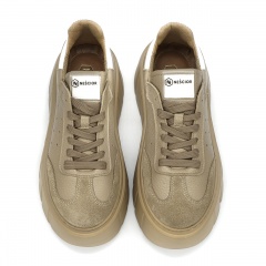 Beżowo-białe sznurowane sneakersy 295H