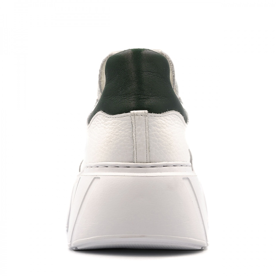 Biało-zielone sznurowane sneakersy 295H