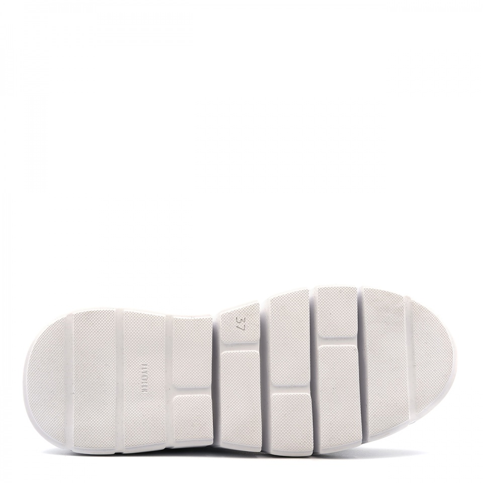 Biało-zielone sznurowane sneakersy 295H