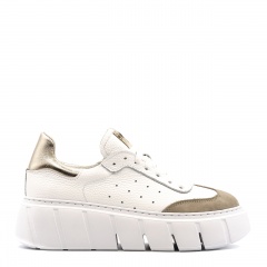 Biało-złote sznurowane sneakersy 295H