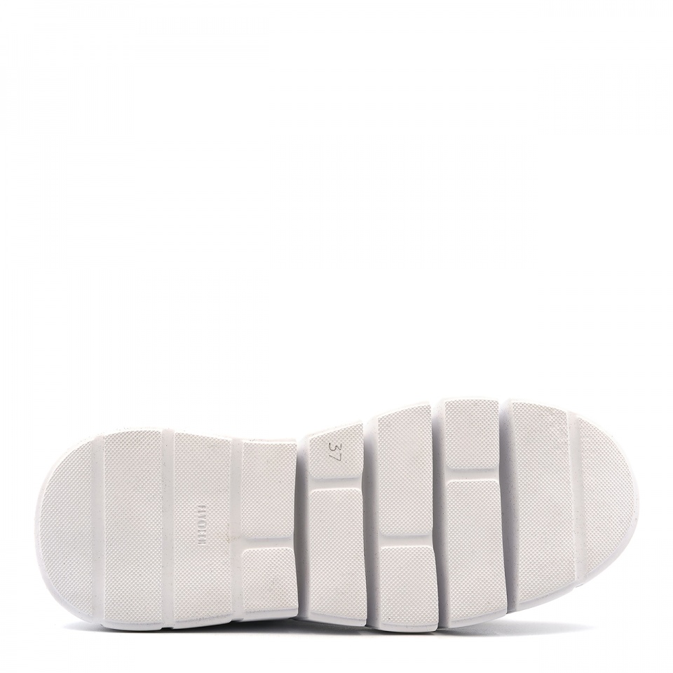 Biało-złote sznurowane sneakersy 295H