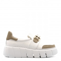 Biało-beżowe wsuwane sneakersy 295C