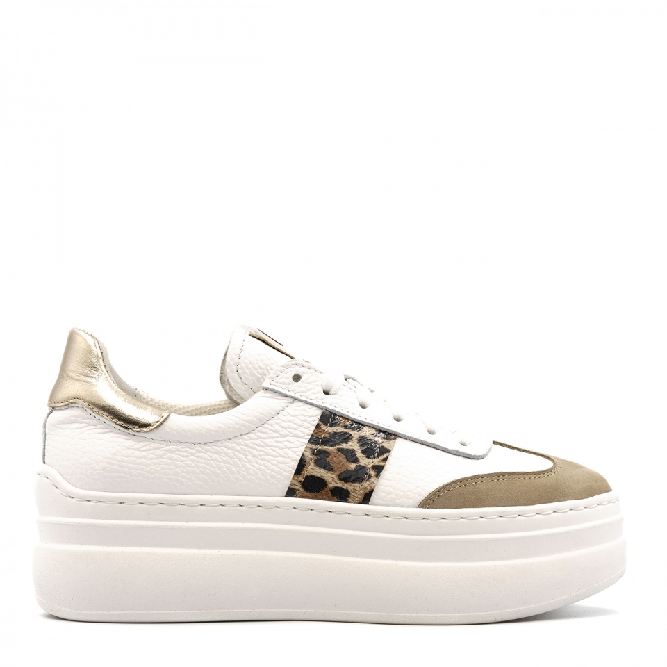 Białe sneakersy na grubym spodzie sohimmo 63K