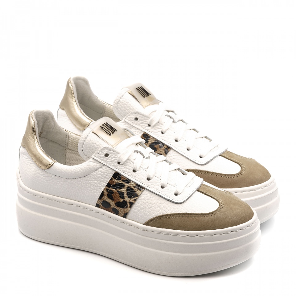 Białe sneakersy na grubym spodzie sohimmo 63K