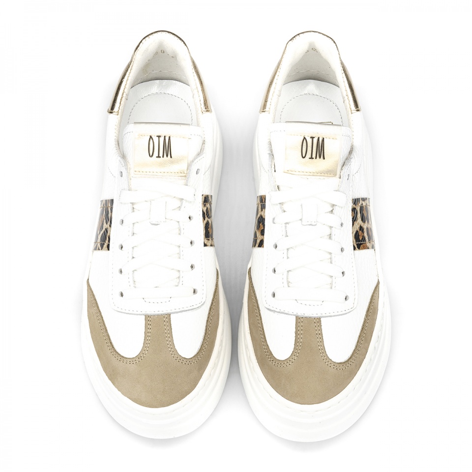 Białe sneakersy na grubym spodzie sohimmo 63K