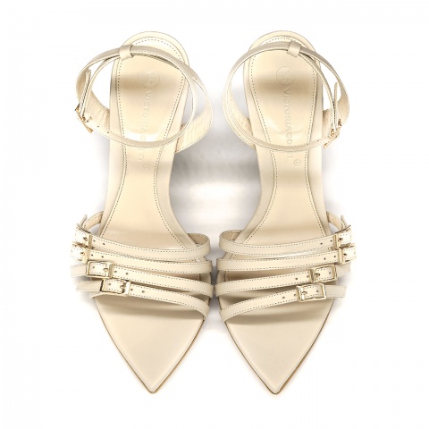 Beżowe skórzane sandały 5AD001816025L