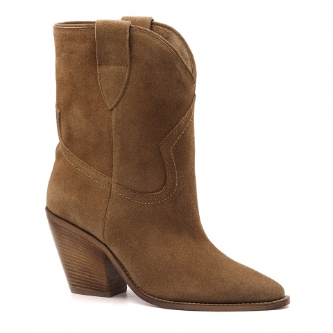 Karmelowe skórzane kowbojki 5AD7255123Z