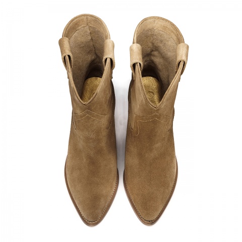 Karmelowe skórzane kowbojki 5AD7255123Z