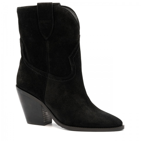 Czarne skórzane kowbojki 5AD7255123Z