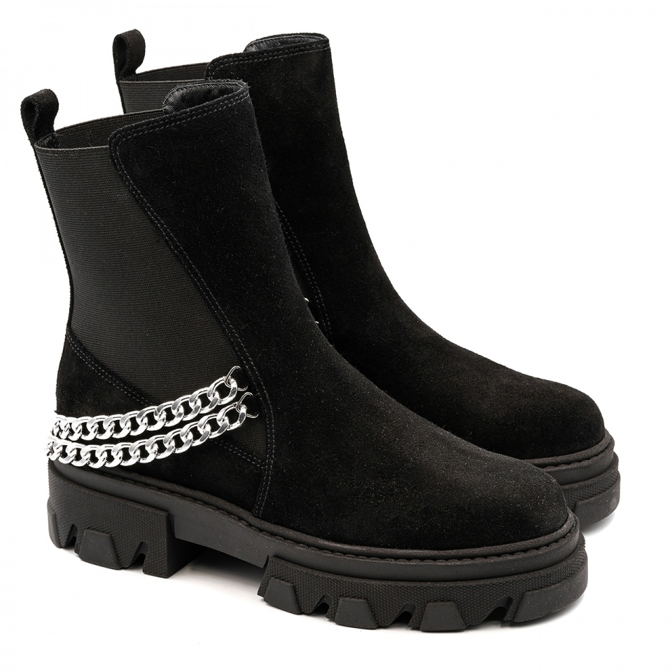 Czarne welurowe botki 5ADVG91022Z