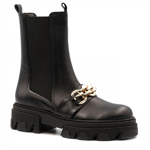 Czarne skórzane botki 5ADVG92823Z