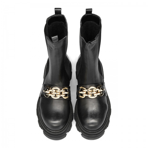 Czarne skórzane botki 5ADVG92823Z