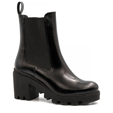 Czarne skórzane botki 5AD165812224Z