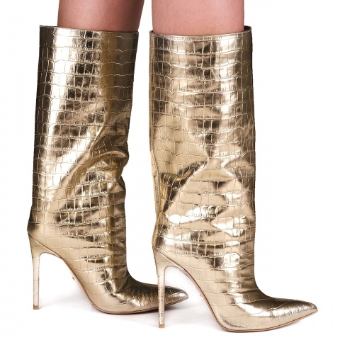 Złote kozaki na szpilce 5ADNF02943023Z